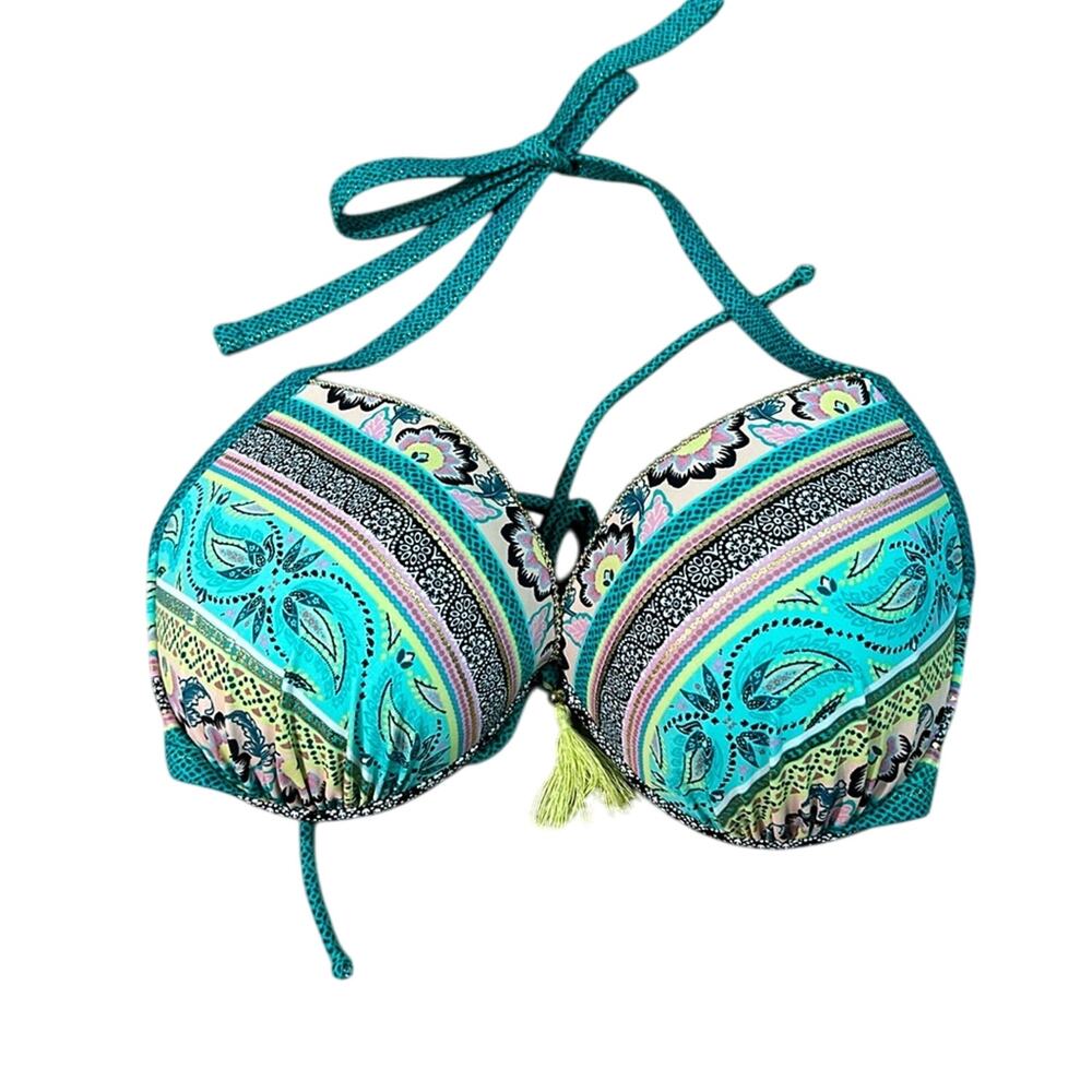 Shade and shore eclectic print bikini top size 36 DD